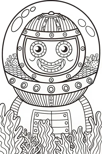 Captain Barnacles Bubble Adventure Coloring Page