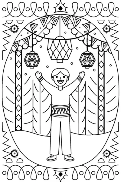 Miner’s Festival of Lights Coloring Page
