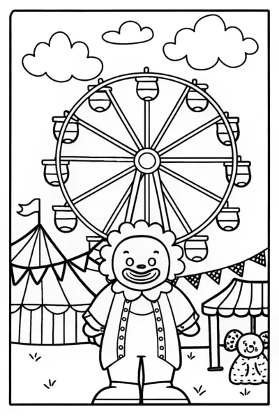 Huggy Wuggy’s Carnival Adventure Coloring Page