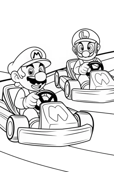 Mario and Luigi racing karts