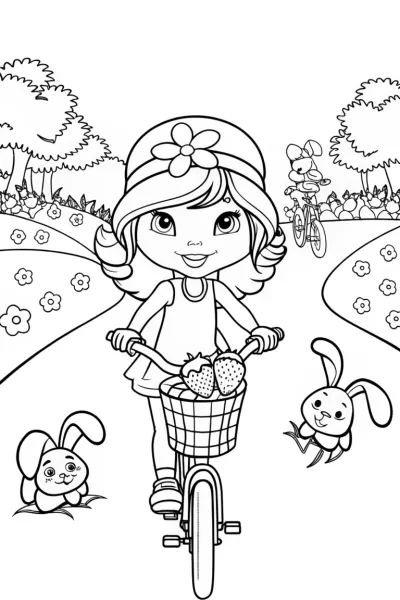 Strawberry Shortcake’s Berry Biking Adventure Coloring Page