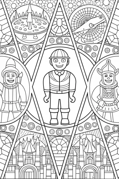 Blippi’s Time-Travel Adventure Coloring Page