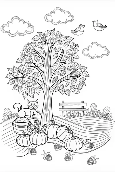Autumn Leaves Coloring Page
