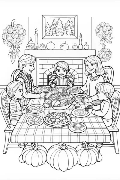 Family Gathering for Thanksgiving Dinner