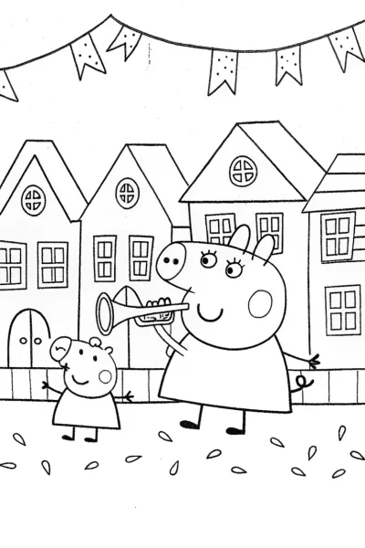 Peppa Pig’s Magical Music Parade Coloring Page