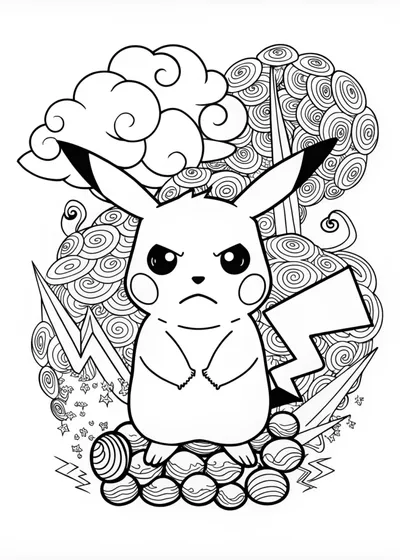 Pikachu’s Big Adventure Coloring Page
