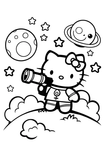 Hello Kitty explores the starry cosmos
