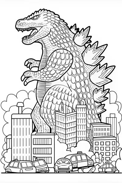 Godzilla Rampage in the City