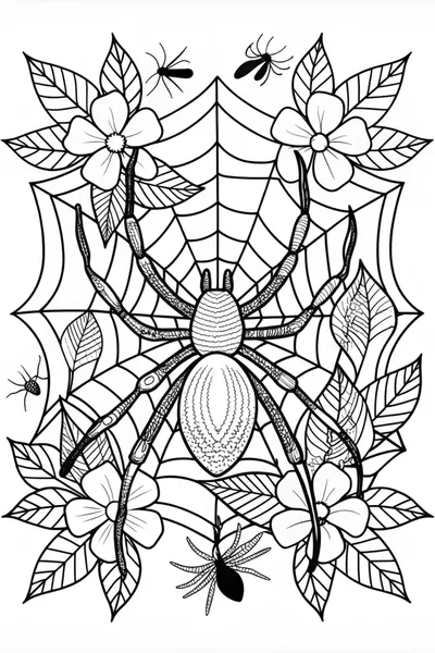 Giant Spider’s Web Adventure Coloring Page