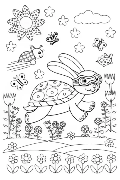 The Flashy Garden Race: Bunny vs. Turtle Adventure