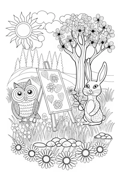 Springtime Artistry Coloring Page