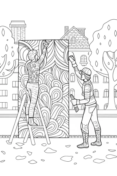 Miles Morales Street Art Coloring Page
