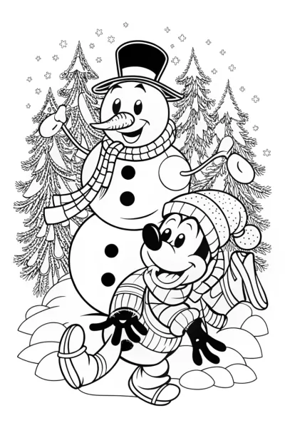 Goofy and Pluto’s Christmas Adventure Coloring Page