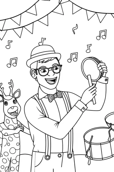 Blippi’s Magical Music Festival Coloring Page