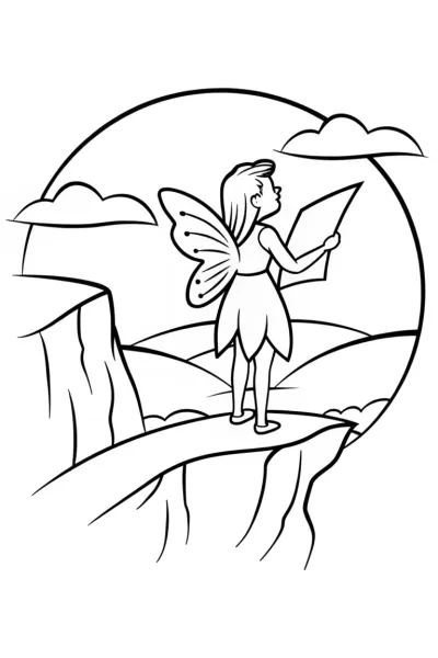 Fairy cartographer at the cliff