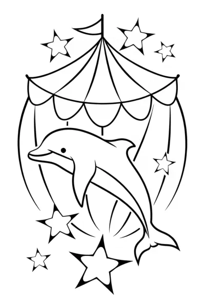 Underwater carnival with dolphin