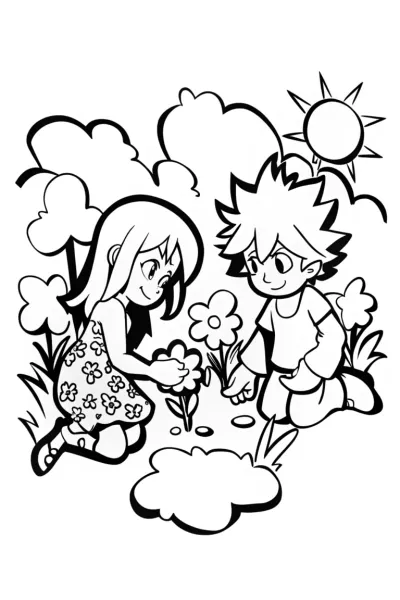 Magical Gardeners Coloring Page