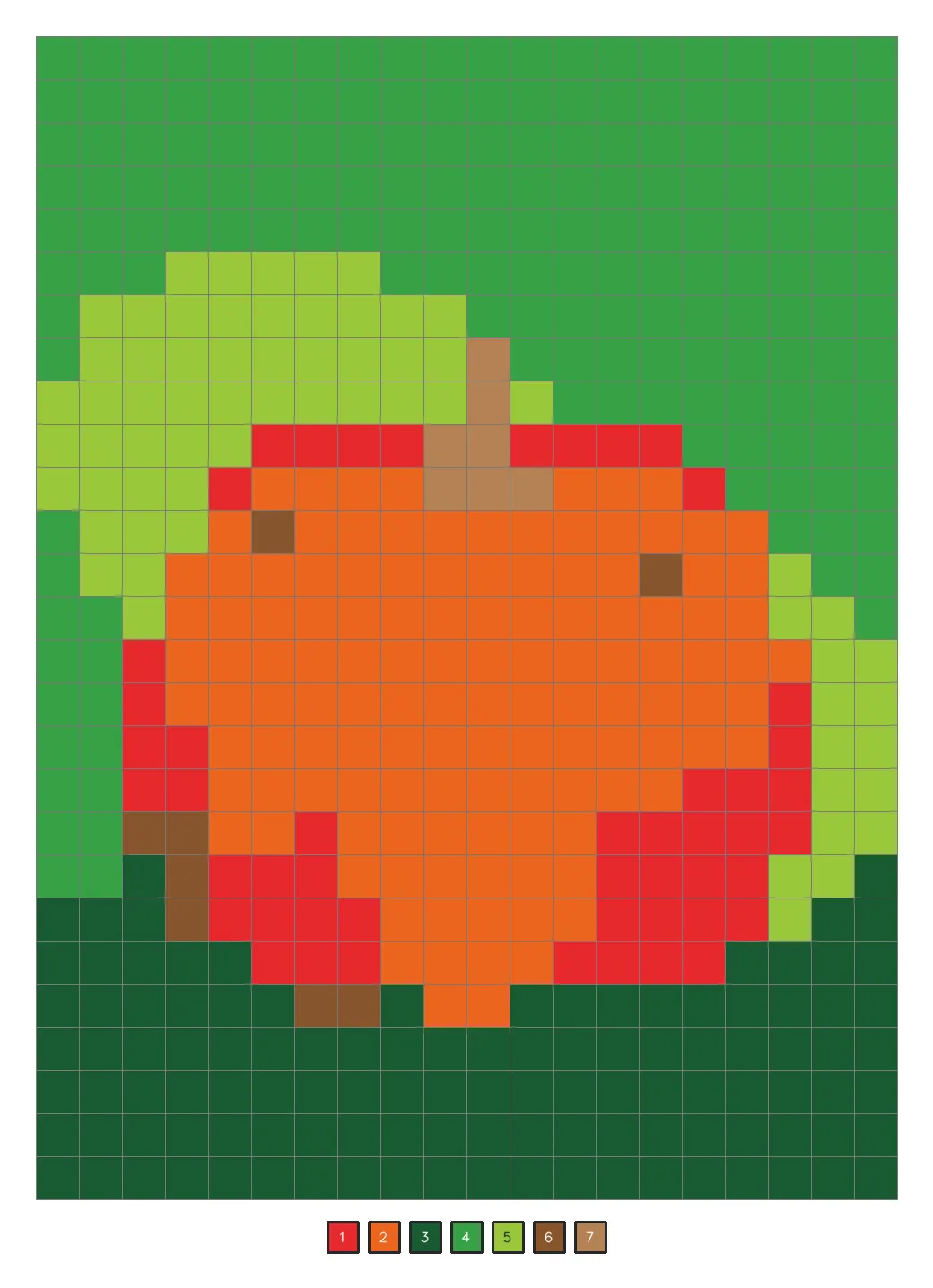 Answer key: a smiling orange pumpkin with no carved face