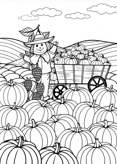 Harvest Time in the Pumpkin Field