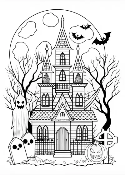 Haunted Halloween Mansion and Spooky Ghosts