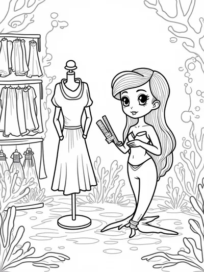 Little mermaid designing outfits