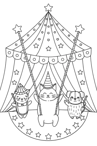 Squishmallow Circus Adventure Coloring Page