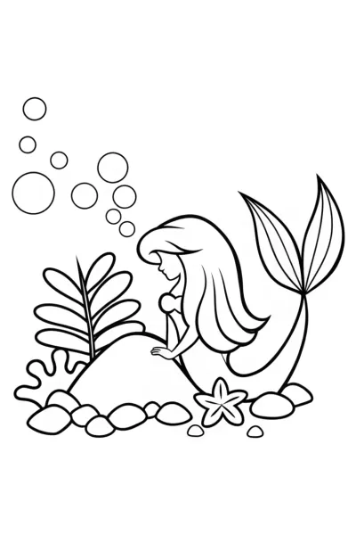 Little Mermaid crafting coral instruments