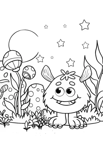 Monster Garden Dreamscape Coloring Page