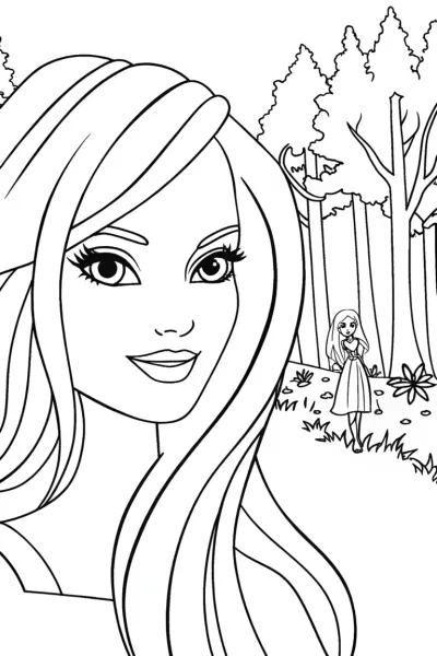 Barbie in the magical forest