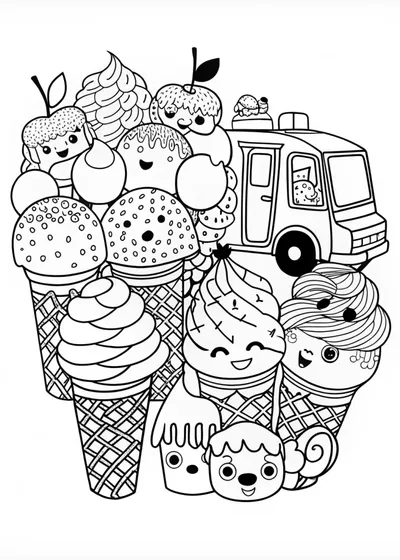 Sweet Ice Cream Treats with Smiley Scoops