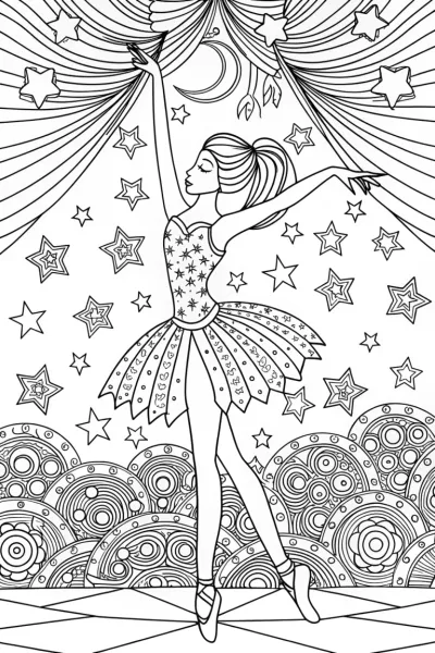 Barbie the Stardust Dancer Coloring Page