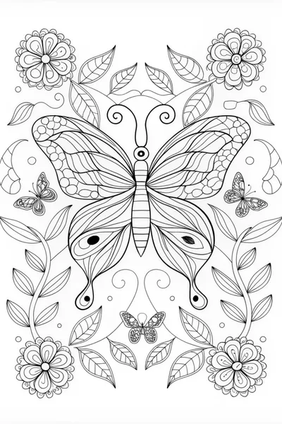 Intricate Butterfly Bliss Coloring Page
