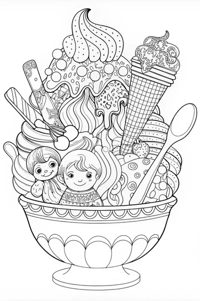 Swirling Waves Coloring Page