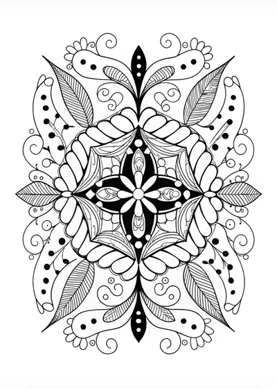Intricate Mandala for Relaxing Coloring