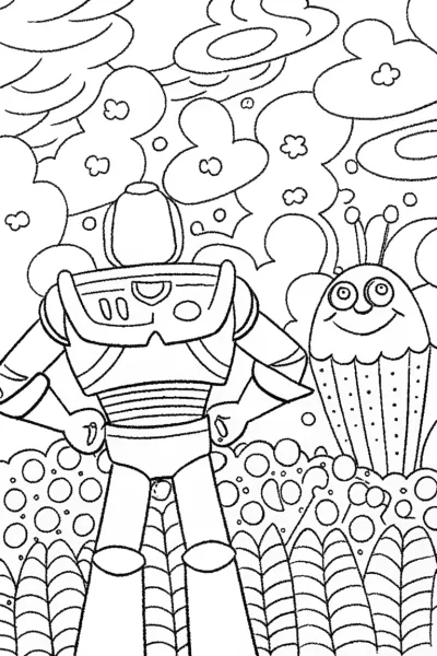 Buzz Lightyear’s Galactic Quest Coloring Page