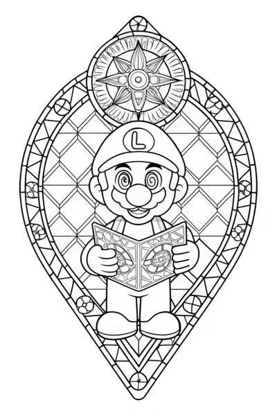 Luigi holding a treasure map