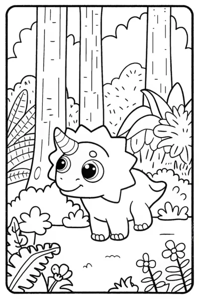 Dino Adventure Coloring Page
