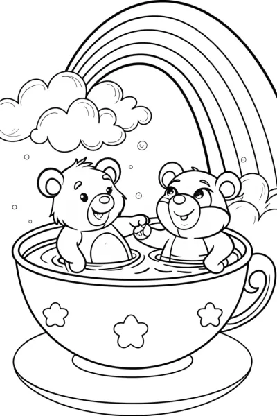 Care Bears’ Bubble Bath Adventure Coloring Page