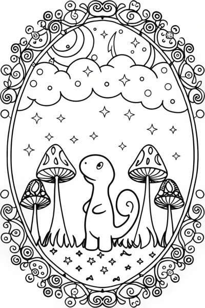 Charmander’s Starry Night Adventure Coloring Page