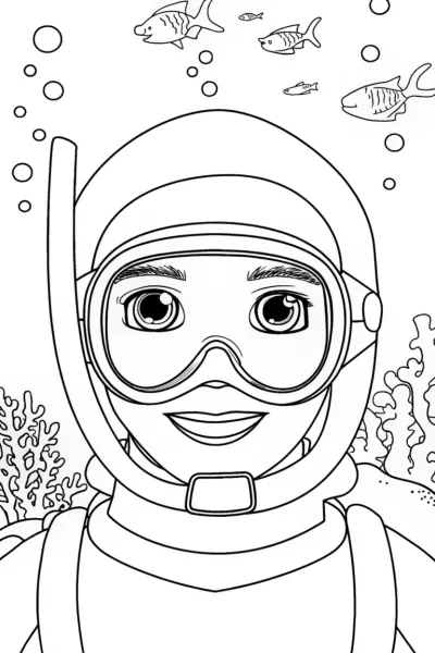 JJ’s Magical Underwater Adventure Coloring Page