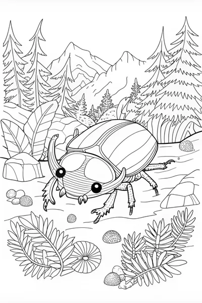 Buzzwole in the Mountains Coloring Page