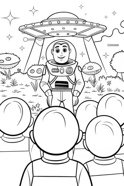 Buzz Lightyear’s Galactic Science Fair Coloring Page
