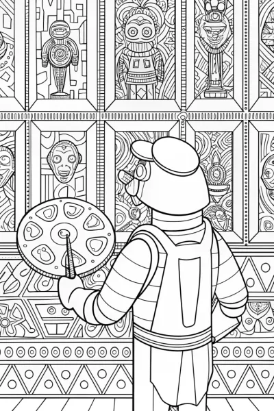 Buzz Lightyear’s Cosmic Art Gallery Coloring Page