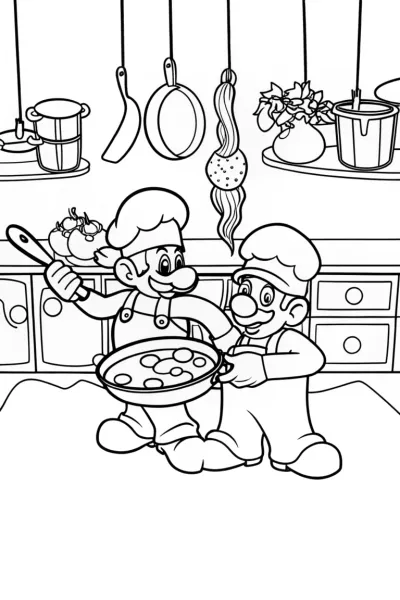 Mario and Luigi’s Fun Cooking Day!