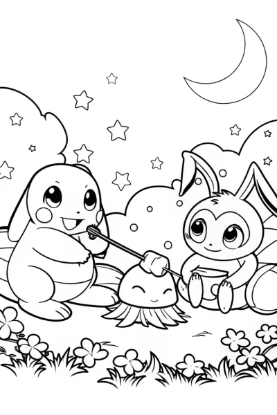 Charmander Campfire Coloring Page