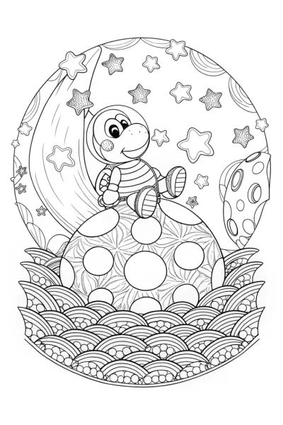 Yoshi baking on the moon