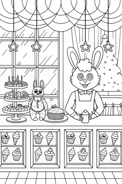 Huggy Wuggy’s Cozy Café Coloring Fun