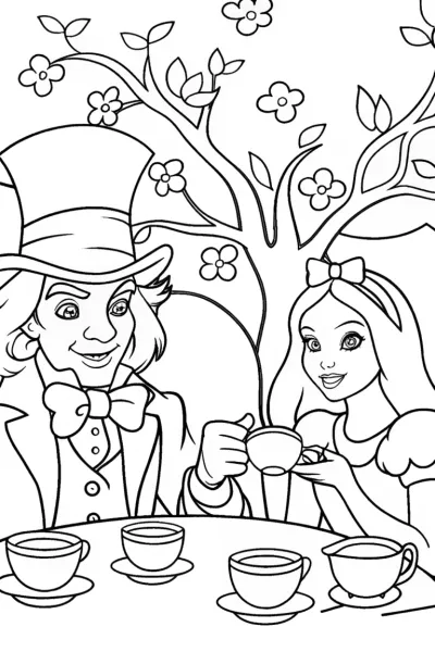 Tea Time with the Mad Hatter and Alice