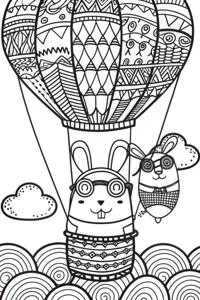 Squishmallow Adventure Hot Air Balloon Coloring Page