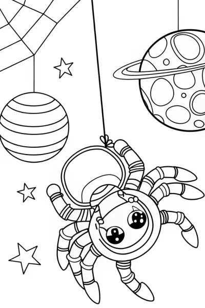 Spider astronaut exploring space